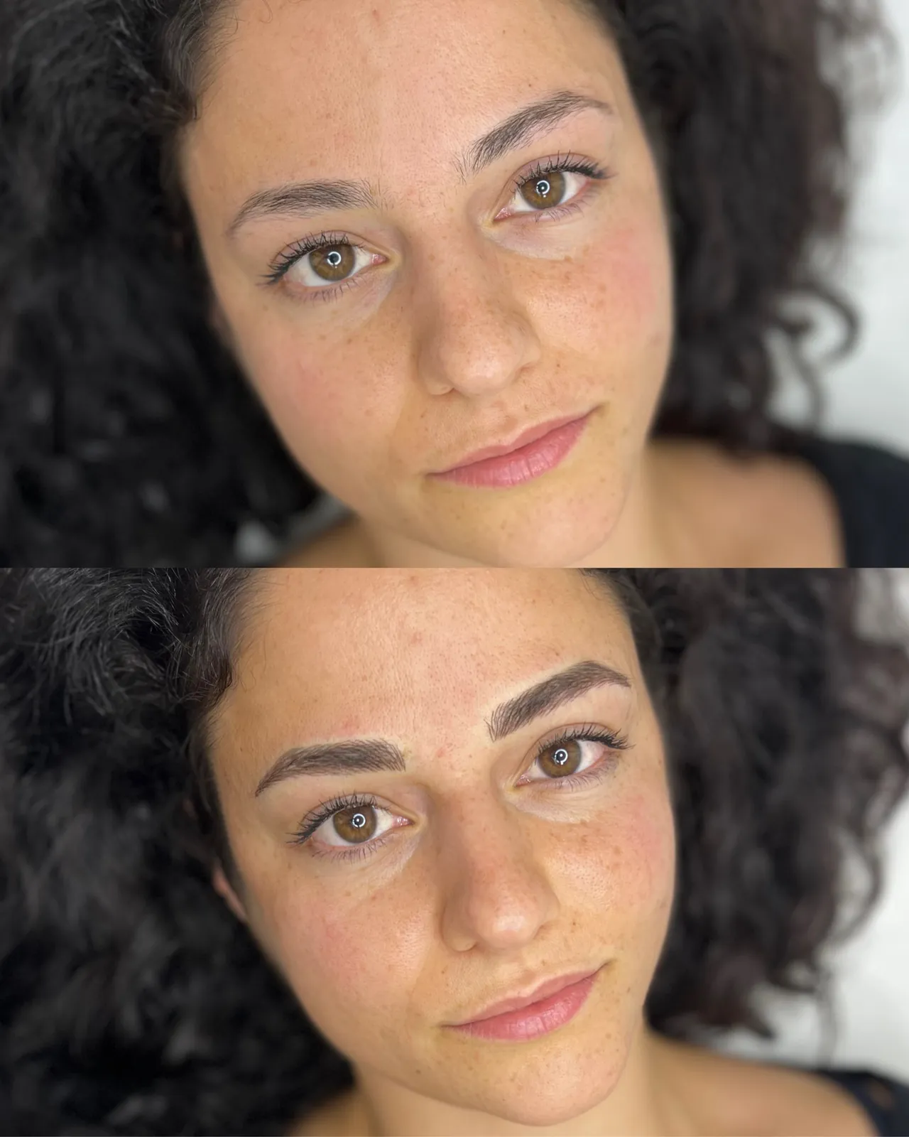 Sopracciglia prima e dopo il trattamento